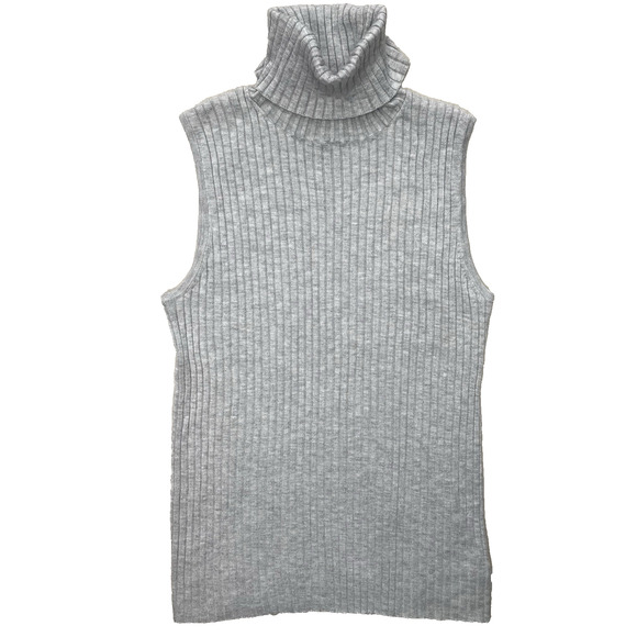 EXPRESS Shirt Womens Small Gray Ribbed Layering Y2K Turtleneck Preppy Office - Picture 1 of 6